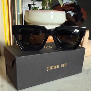 James Oro Bold Black Sunglasses